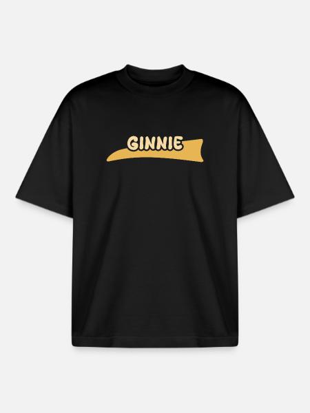 Ginnie as a given name - Boxy Heavyweight Unisex Organic T-Shirt by Stanley/Stella - black