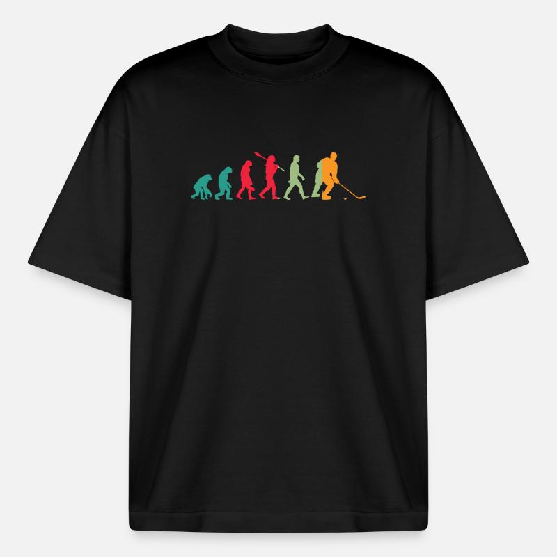 Evolution Eishockey - T-shirt unisexe épais coupe boxy Stanley/Stella - noir