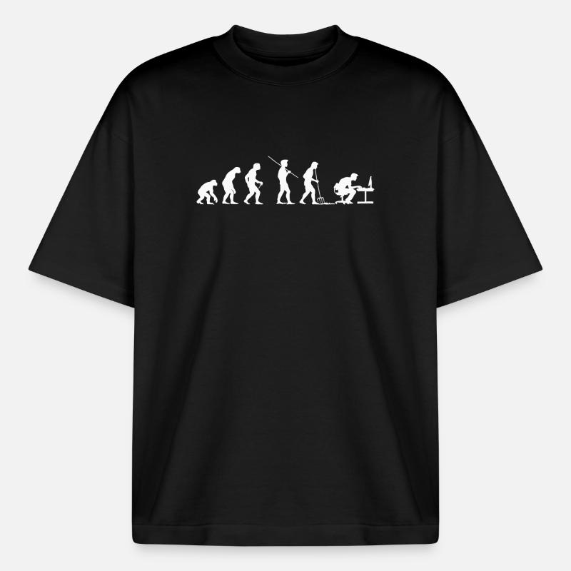 Evolution Programmierer Computerfreak - Boxy Heavyweight Unisex Organic T-Shirt von Stanley/Stella - Schwarz