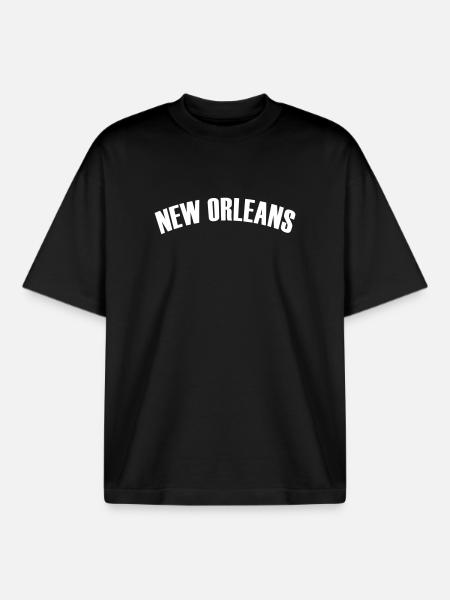 New Orleans Shirt - Boxy Heavyweight Unisex Organic T-Shirt by Stanley/Stella - black