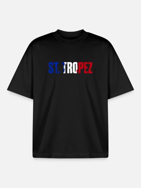 St. Tropez France Saint Tropez - Boxy Heavyweight Unisex Organic T-Shirt by Stanley/Stella - black