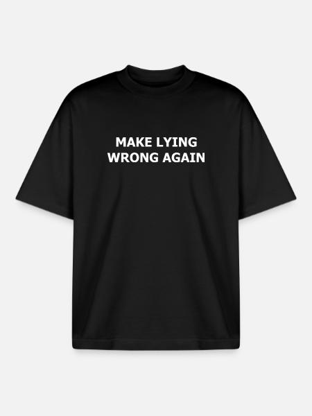 make_lying_wrong_again_whi - Boxy Heavyweight Unisex Organic T-Shirt von Stanley/Stella - Schwarz