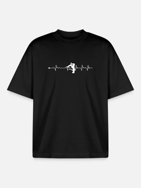 Herzschlag Pakour - Boxy Heavyweight Unisex Organic T-Shirt von Stanley/Stella - Schwarz