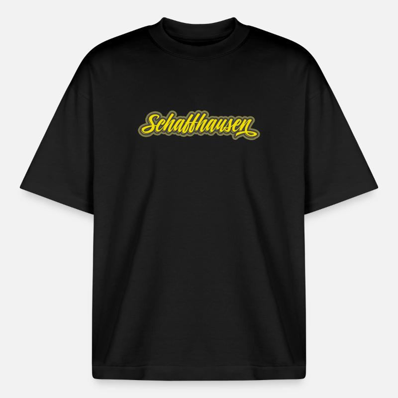 Schaffhausen Script Lettering - Heavyweight Boxy Unisex T-Shirt by Stanley/Stella - black
