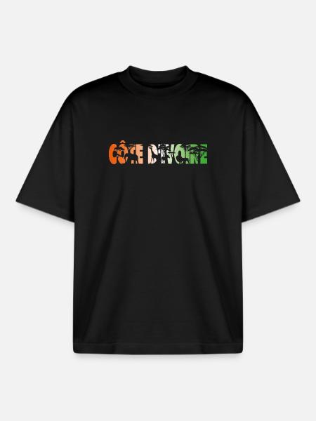 Elfenbeinküste - Boxy Heavyweight Unisex Organic T-Shirt von Stanley/Stella - Schwarz