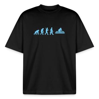 Evolution DJ Groove - Boxy Heavyweight Unisex Organic T-Shirt von Stanley/Stella - Schwarz - Vorne - AI Model Male 185 light (185cm) & AI Model Female 172 dark (172cm)