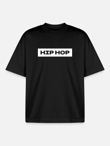 Hip Hop bold logo - Boxy Heavyweight Unisex Organic T-Shirt by Stanley/Stella - black