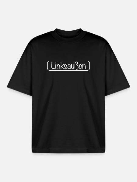 Schriftzug Linksaußen (Weiß) - Boxy Heavyweight Unisex Organic T-Shirt von Stanley/Stella - Schwarz
