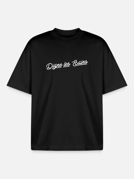 Digne les bains - T-shirt unisexe boxy épais biologique Stanley/Stella - noir