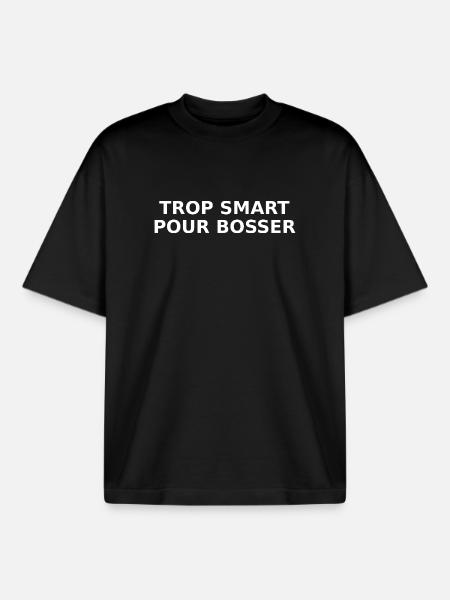 Too smart to work - Boxy Heavyweight Unisex Organic T-Shirt by Stanley/Stella - black