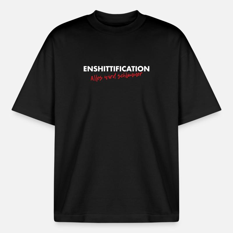 Enshittification - alles wird schlimmer! - Boxy Heavyweight Unisex Organic T-Shirt von Stanley/Stella - Schwarz