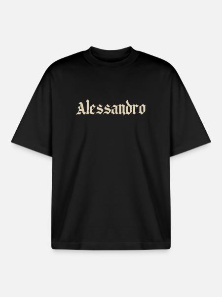 Alessandro Gothic Script - Boxy Heavyweight Unisex Organic T-Shirt von Stanley/Stella - Schwarz