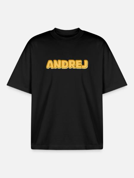 Andrej - T-shirt unisexe boxy épais biologique Stanley/Stella - noir