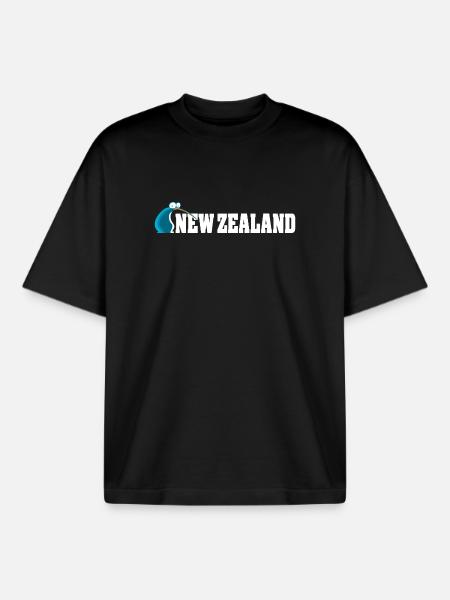 Kiwi-Vogel-Karikatur Neuseeland - Boxy Heavyweight Unisex Organic T-Shirt von Stanley/Stella - Schwarz