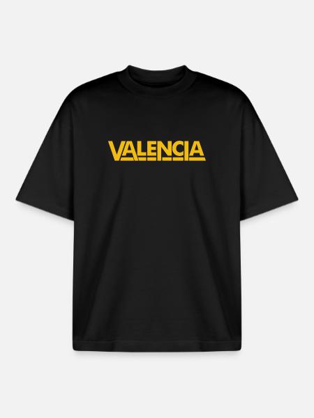Valence Espagne Jaune - T-shirt unisexe boxy épais biologique Stanley/Stella - noir