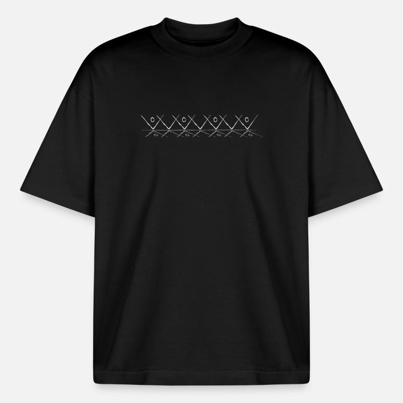 Line pattern with reflection - Boxy Heavyweight Unisex Organic T-Shirt by Stanley/Stella - black