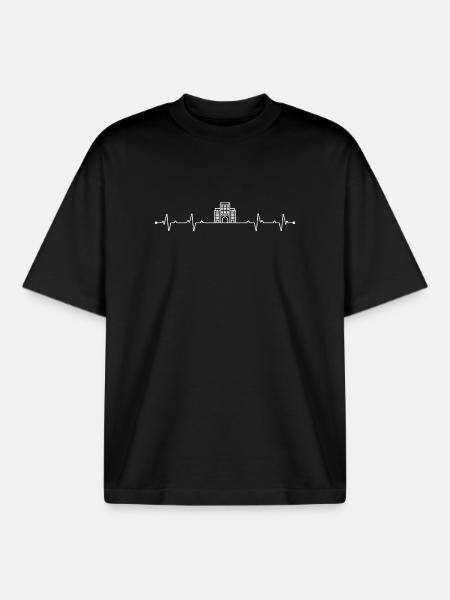 Heartbeat museum - Boxy Heavyweight Unisex Organic T-Shirt by Stanley/Stella - black