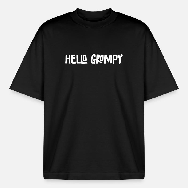 Hello Grumpy. – Minimal Statement Hey - Boxy Heavyweight Unisex Organic T-Shirt von Stanley/Stella - Schwarz