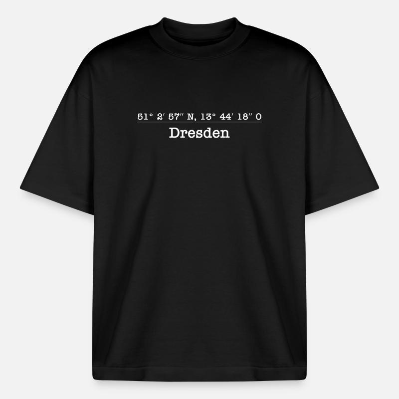 Coordinates Dresden - Boxy Heavyweight Unisex Organic T-Shirt by Stanley/Stella - black