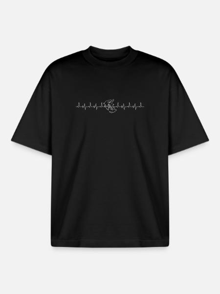 Greek Heartbeat Map - Boxy Heavyweight Unisex Organic T-Shirt by Stanley/Stella - black