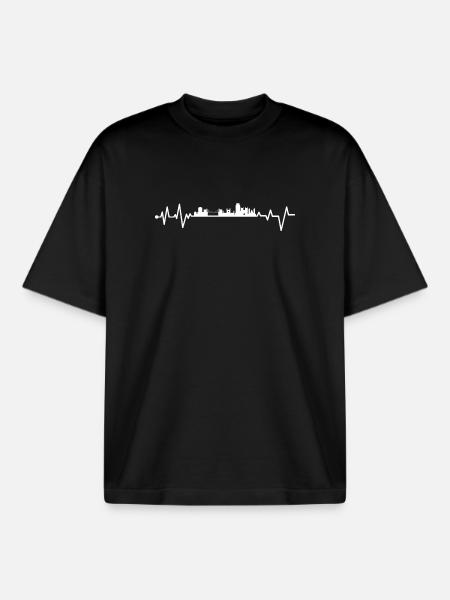 Bristol Heartbeat - Boxy Heavyweight Unisex Organic T-Shirt by Stanley/Stella - black