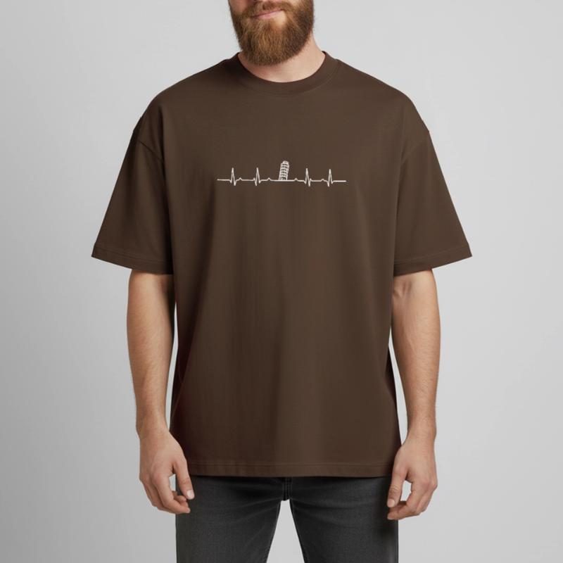 Leaning Tower Pulse Design Heavyweight Boxy Unisex T-Shirt by Stanley/Stella