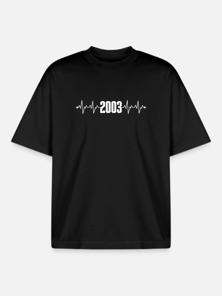 Heartbeat 2003 - Boxy Heavyweight Unisex Organic T-Shirt by Stanley/Stella - black