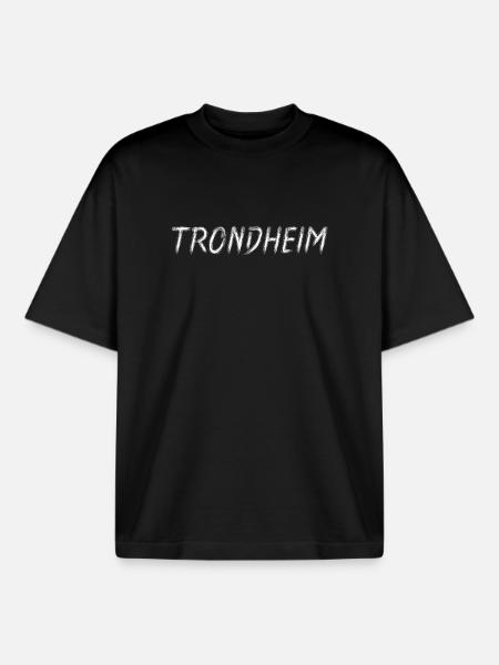 Trondheim Lettering Brush - Boxy Heavyweight Unisex Organic T-Shirt by Stanley/Stella - black