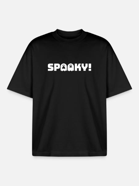 Spooky2_White - T-shirt unisexe boxy épais biologique Stanley/Stella - noir