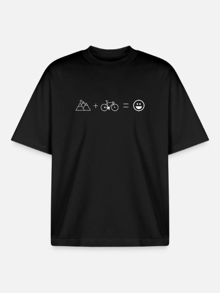 Mountainbike smil bjerge MTB smil landevejscykel - Stanley/Stella unisex boxy heavyweight T-shirt økologisk - sort