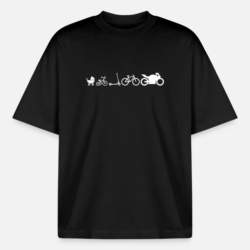 Motorad Evolution Development Funny - Boxy Heavyweight Unisex Organic T-Shirt by Stanley/Stella - black