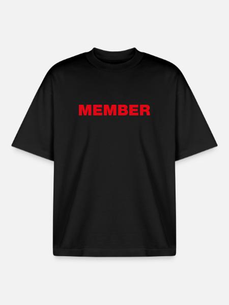 Member Typo Red - Boxy Heavyweight Unisex Organic T-Shirt by Stanley/Stella - black