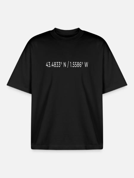 ATLANTEA GPS BIARRITZ - Boxy Heavyweight Unisex Organic T-Shirt by Stanley/Stella - black