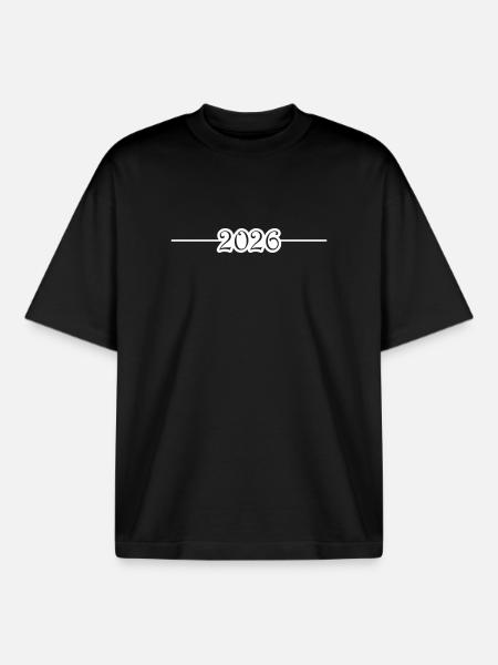 2026 Line - Boxy Heavyweight Unisex Organic T-Shirt by Stanley/Stella - black