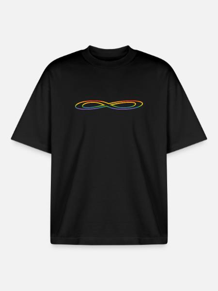 Rainbow wide infinity - Boxy Heavyweight Unisex Organic T-Shirt by Stanley/Stella - black