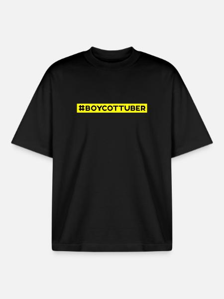 Boycott UBER - T-shirt unisexe boxy épais biologique Stanley/Stella - noir