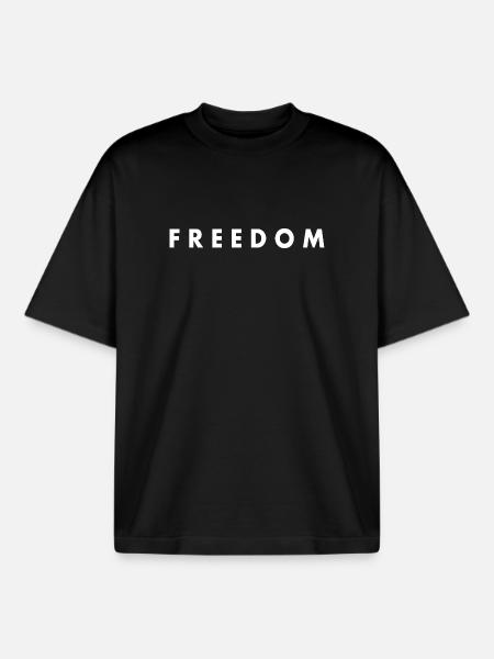 Liberté - T-shirt unisexe boxy épais biologique Stanley/Stella - noir