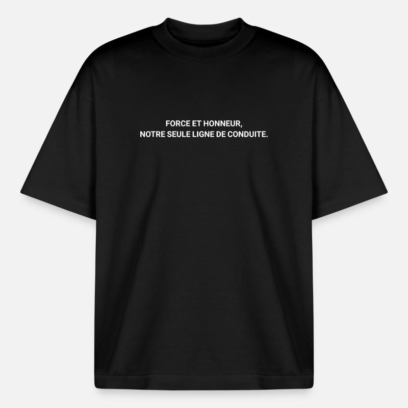 L'Essentiel : Code de Valeurs Suprême - T-shirt unisexe boxy épais biologique Stanley/Stella - noir