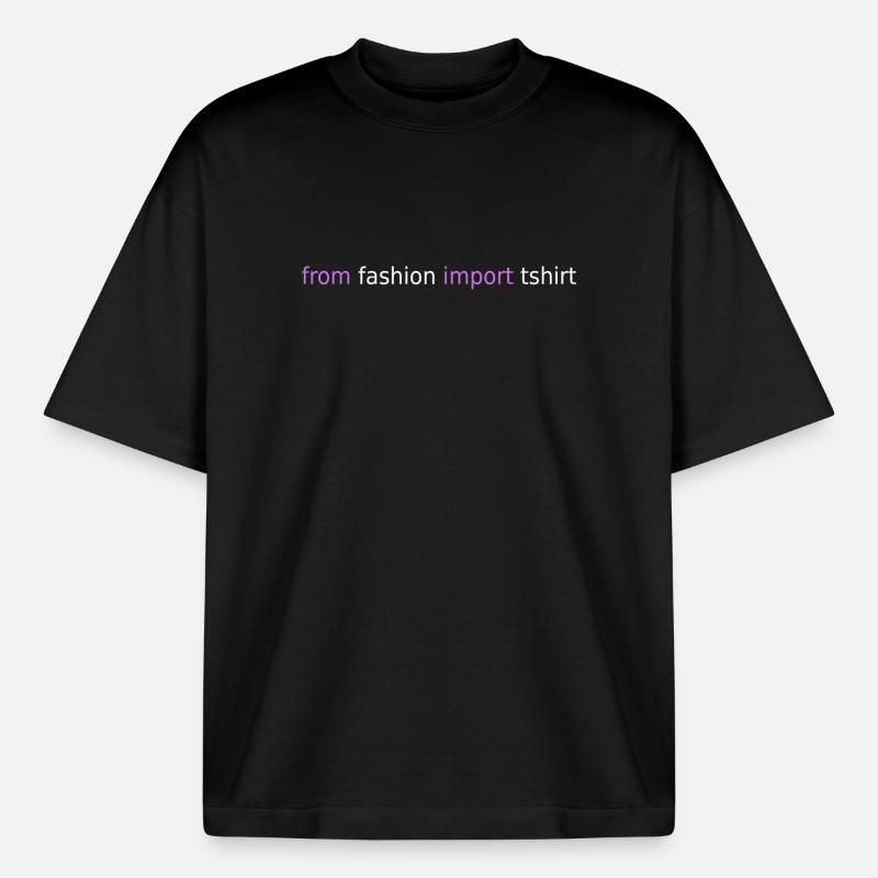 Python Shirt - Boxy Heavyweight Unisex Organic T-Shirt by Stanley/Stella - black