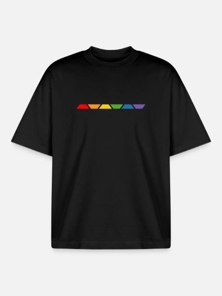 LGBT Shirt Rainbow - Boxy Heavyweight Unisex Organic T-Shirt by Stanley/Stella - black