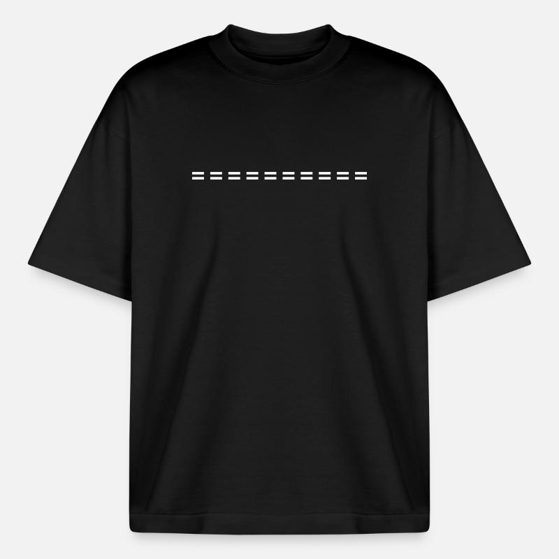 Line dashed symbol stroke - Boxy Heavyweight Unisex Organic T-Shirt by Stanley/Stella - black