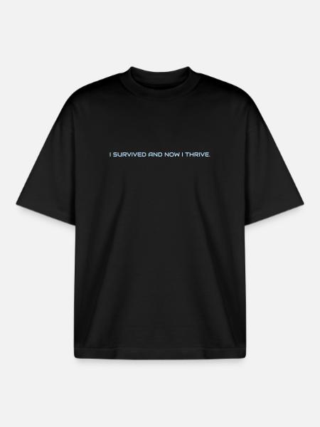 I_survived_and_now_I_thrive - T-shirt unisexe boxy épais biologique Stanley/Stella - noir