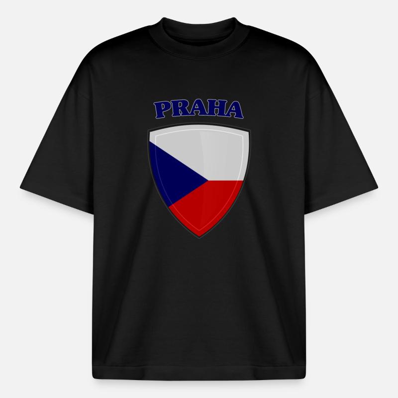 Prag - Boxy Heavyweight Unisex Organic T-Shirt von Stanley/Stella - Schwarz