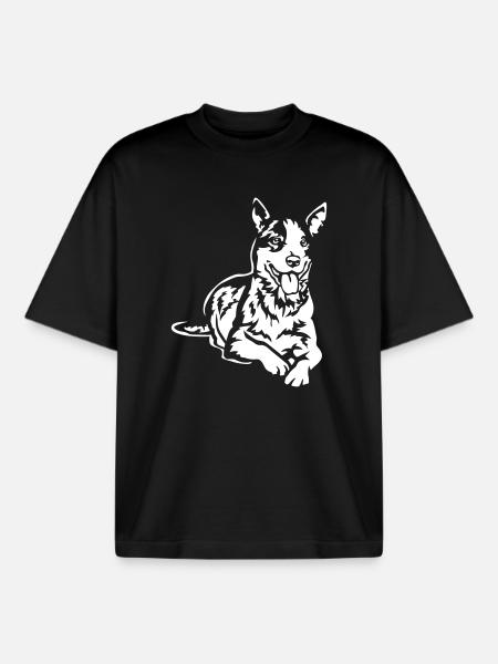 Bouvier australien « Black Edition » - T-shirt unisexe boxy épais biologique Stanley/Stella - noir