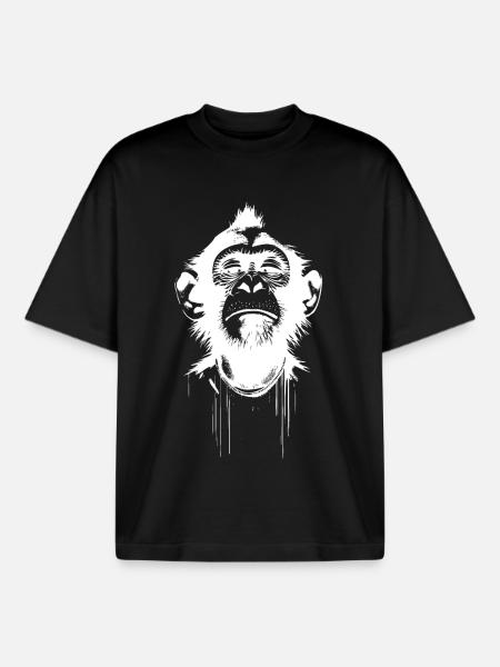 Monkey President - Boxy Heavyweight Unisex Organic T-Shirt von Stanley/Stella - Schwarz
