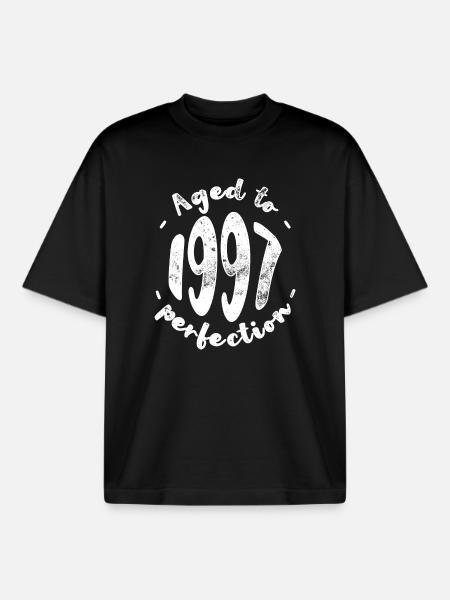 Aged to 1997 Perfection - Boxy Heavyweight Unisex Organic T-Shirt by Stanley/Stella - black