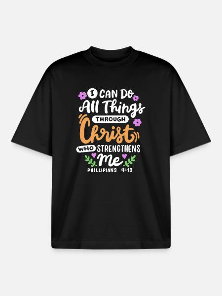 Christlich Glaube Bibelvers - Boxy Heavyweight Unisex Organic T-Shirt von Stanley/Stella - Schwarz