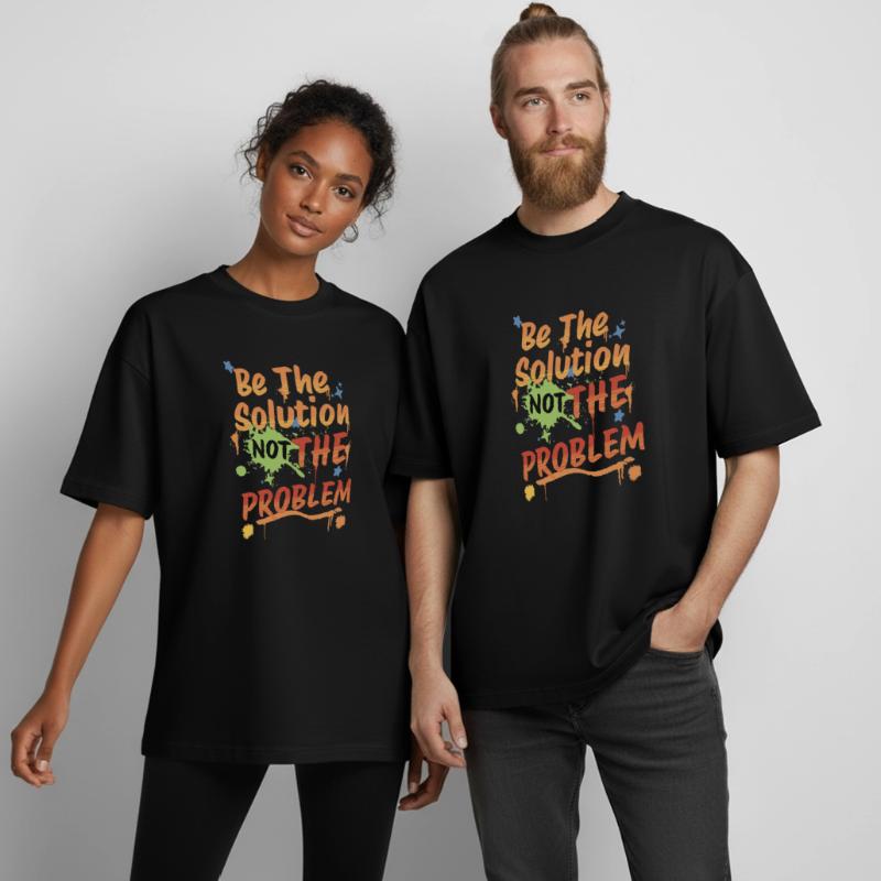 Ne soyez pas le problème, soyez la solution T-shirt unisexe boxy épais biologique Stanley/Stella