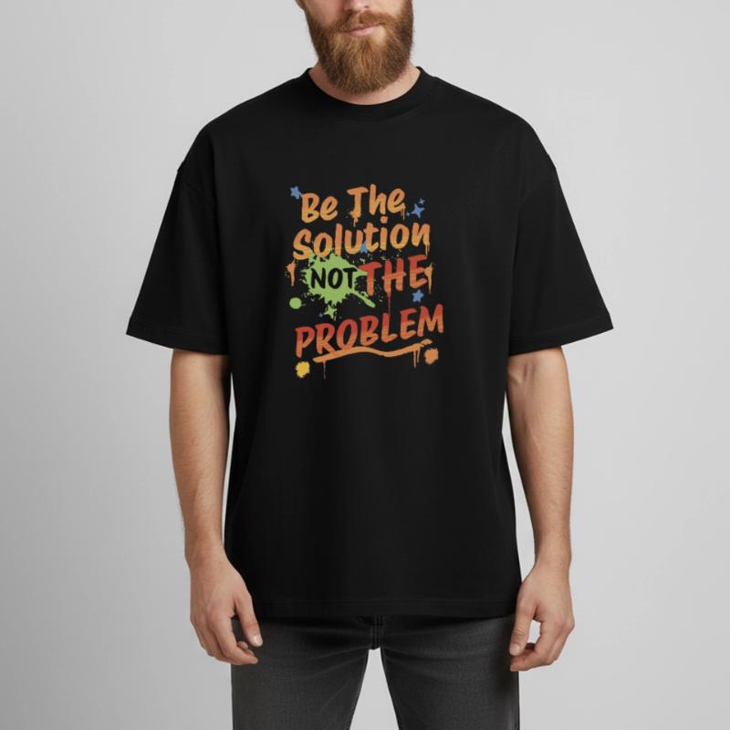 Ne soyez pas le problème, soyez la solution T-shirt unisexe boxy épais biologique Stanley/Stella