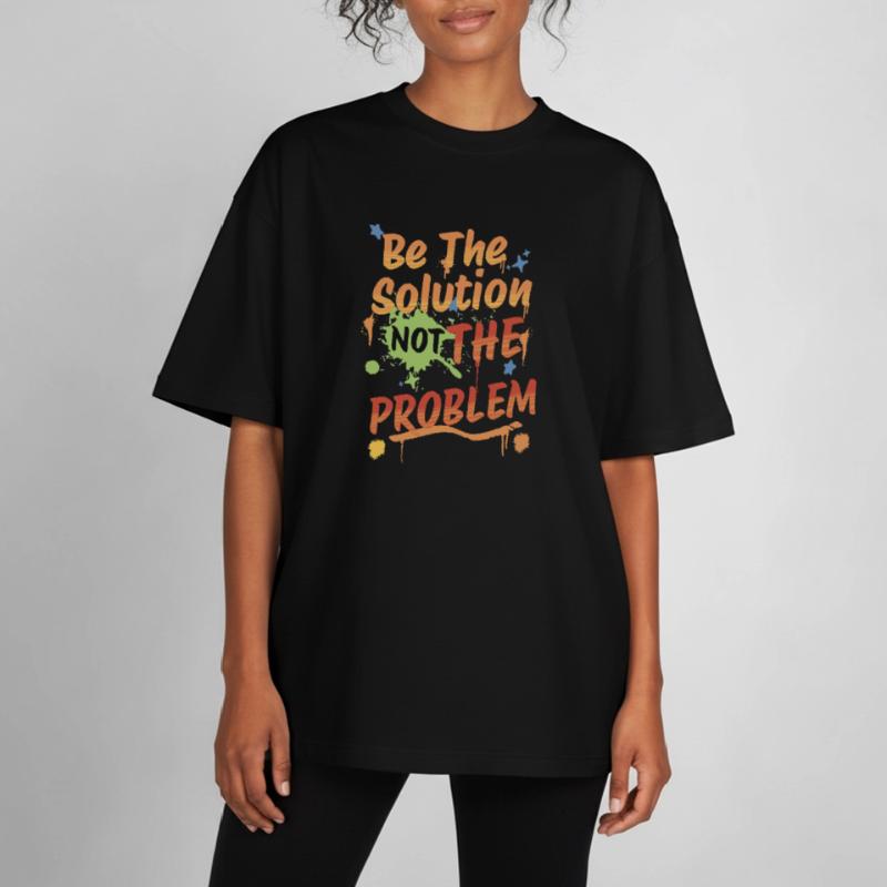 Ne soyez pas le problème, soyez la solution T-shirt unisexe boxy épais biologique Stanley/Stella